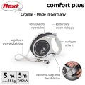FLEXI smycz automatyczna Comfort Plus S taśma 5m szara do 15kg