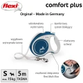 FLEXI smycz automatyczna Comfort Plus S taśma 5m niebieska do 15kg