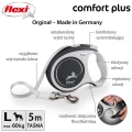 FLEXI smycz automatyczna Comfort Plus L taśma 5m szara do 60kg