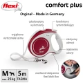 FLEXI smycz automatyczna Comfort Plus M taśma 5m czerwona do 25kg