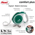 FLEXI smycz automatyczna Comfort Plus L taśma 5m zielona do 60kg