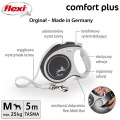 FLEXI smycz automatyczna Comfort Plus M taśma 5m szara do 25kg