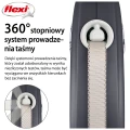 FLEXI smycz automatyczna Comfort Plus M taśma 5m szara do 25kg
