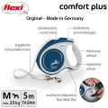 FLEXI smycz automatyczna Comfort Plus M taśma 5m niebieska do 25kg