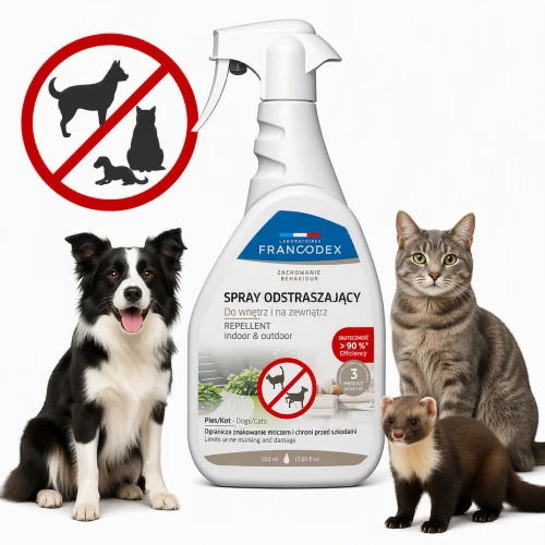 FRANCODEX PL Spray odstraszający do wnętrz i na zewnątrz psy/koty/kuny 500ml