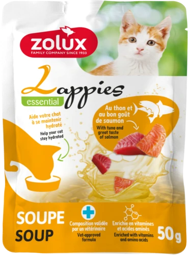 ZOLUX Przysmak dla kota Lappies zupa tuńczyk łosoś 50G nawadnia