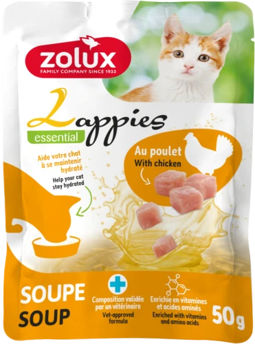 ZOLUX Lappies Przysmak dla kota zupa z kurczakiem 50G - nawodnienie!