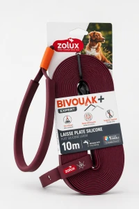 ZOLUX Smycz płaska dla psa silikonowa BIVOUAK czerwona 10m