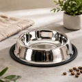 ZOLUX Miska dla psa i kota na gumie ze stali nierdzewnej INOX 15,5cm 0,225l