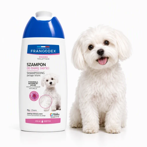 FRANCODEX PL Szampon dla psa do białej sierści, bez parabenów, 250 ml