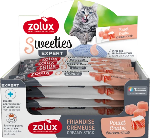 ZOLUX Sweeties Kremowy Przysmak dla Kota ZESTAW 48 szt KURCZAK KRAB