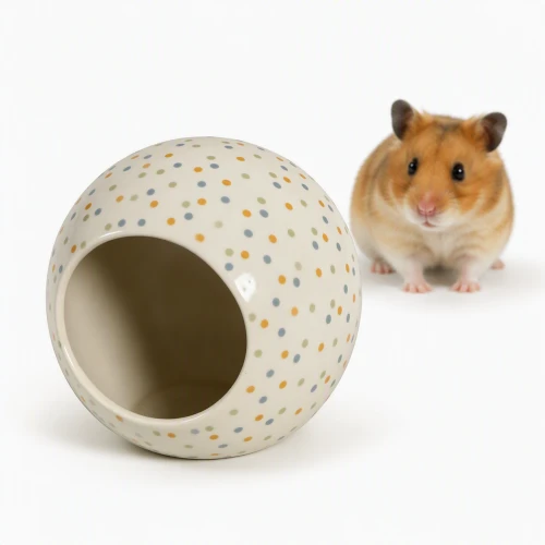 ZOLUX Domek ceramiczny COSY dla chomika kula 10x10cm w kropki