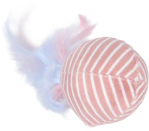ZOLUX Zabawka dla kota piłka z piórkami MALO 4cm różowa 580871ROS