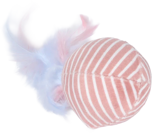ZOLUX Zabawka dla kota piłka z piórkami MALO 4cm różowa 580871ROS