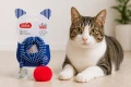 ZOLUX Zabawka dla kota MALO pompon sprężyna zawieszana 80cm niebieski