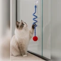 ZOLUX Zabawka dla kota MALO pompon sprężyna zawieszana 80cm niebieski