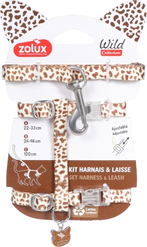 ZOLUX Zestaw Szelki Smycz dla Kota WILD Mokka Leopard