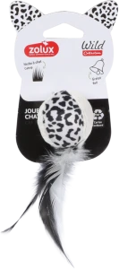 ZOLUX Zabawka dla kota piórka WILD czarna 4cm z kocimiętką dzwoneczkiem