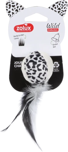 ZOLUX Zabawka dla kota piórka WILD czarna 4cm z kocimiętką dzwoneczkiem