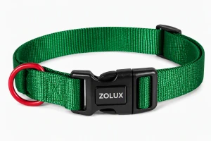 ZOLUX Obroża dla psa nylonowa zielona 26-39 cm