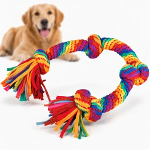 ZOLUX Zabawka dla psa szarpak sznur 4 węzły RAINBOW 78cm