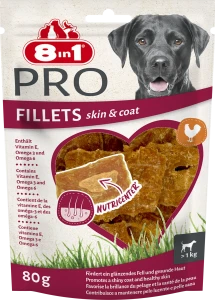 8in1 PRZYSMAK PRO FILLETS SKIN AND COAT 80G karma dla psa skóra i sierść